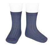 Basic Rib Short Socks - Dusty Blue