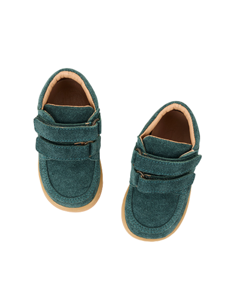 Petit Nord Chubby Cruiser velcro Indoor Shoes Teal Suede 153