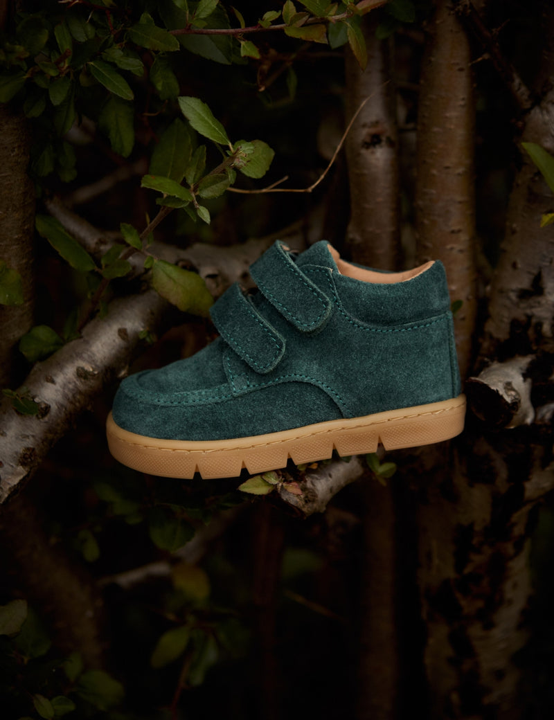 Petit Nord Chubby Cruiser velcro Indoor Shoes Teal Suede 153