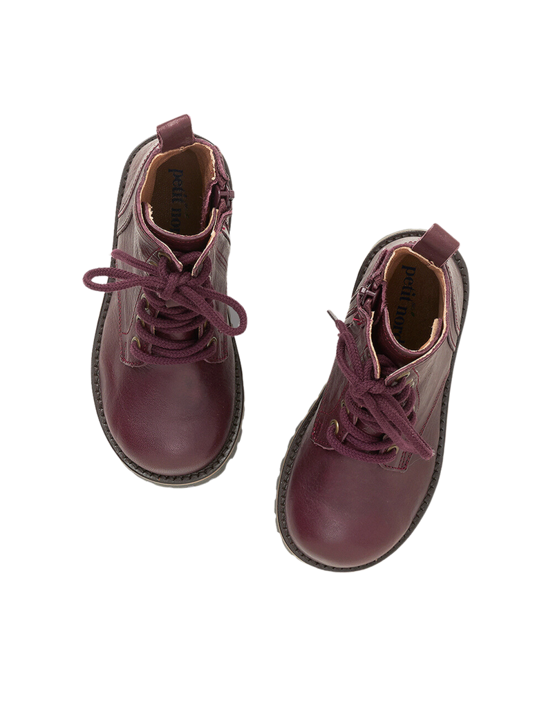 Petit Nord Lace-up Boot Boots Plum 075