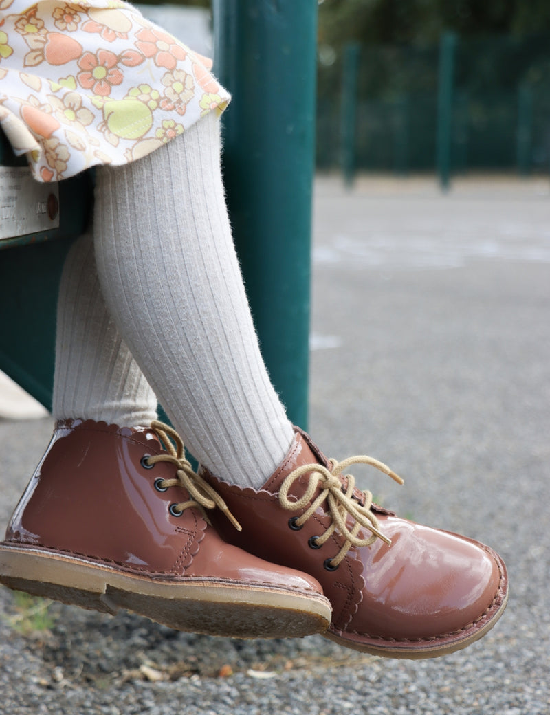 Petit Nord Scallop Boot Low Boot Shoes Rose Clay Patent 091