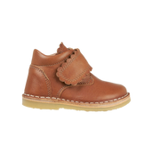 Scallop Velcro Boot - Cognac