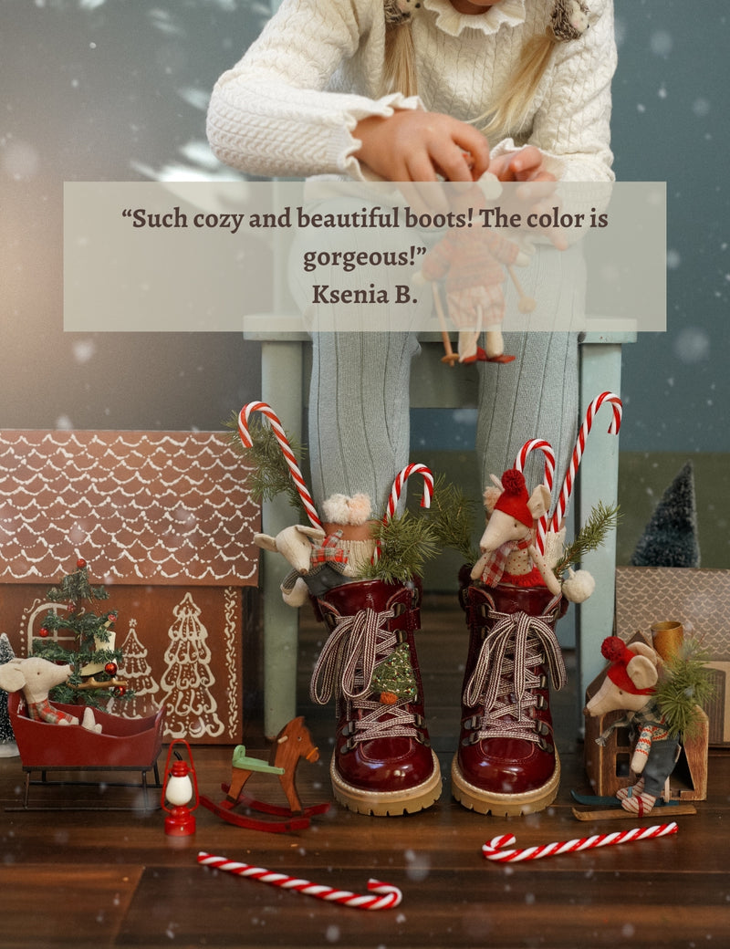 Petit Nord Shearling Winter Boot Winter Boots Burgundy Patent 159